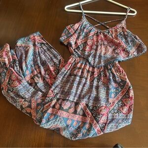 American eagle paisley print boho maxi sundress XS